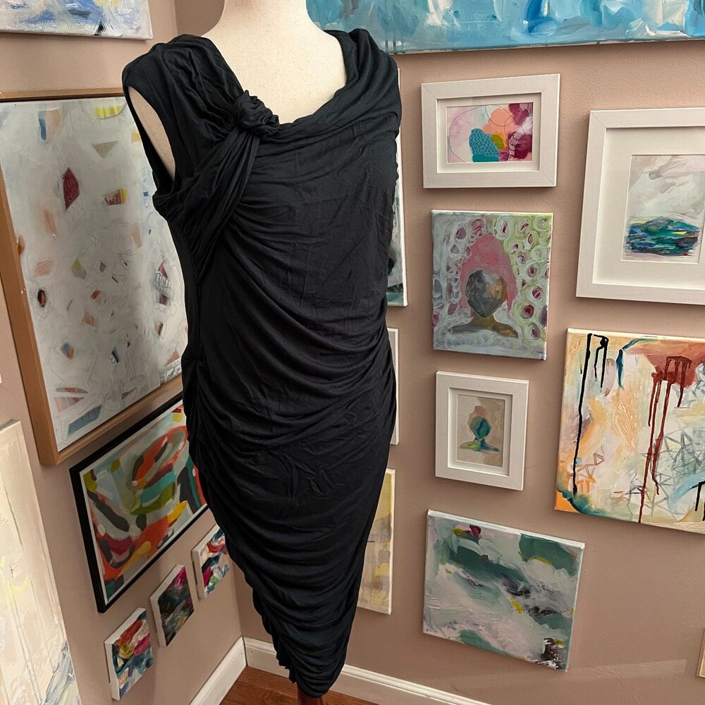 Bailey 44 Anthropologie Moss Green Apogeo Column Dress Ruched Midi Size XL
